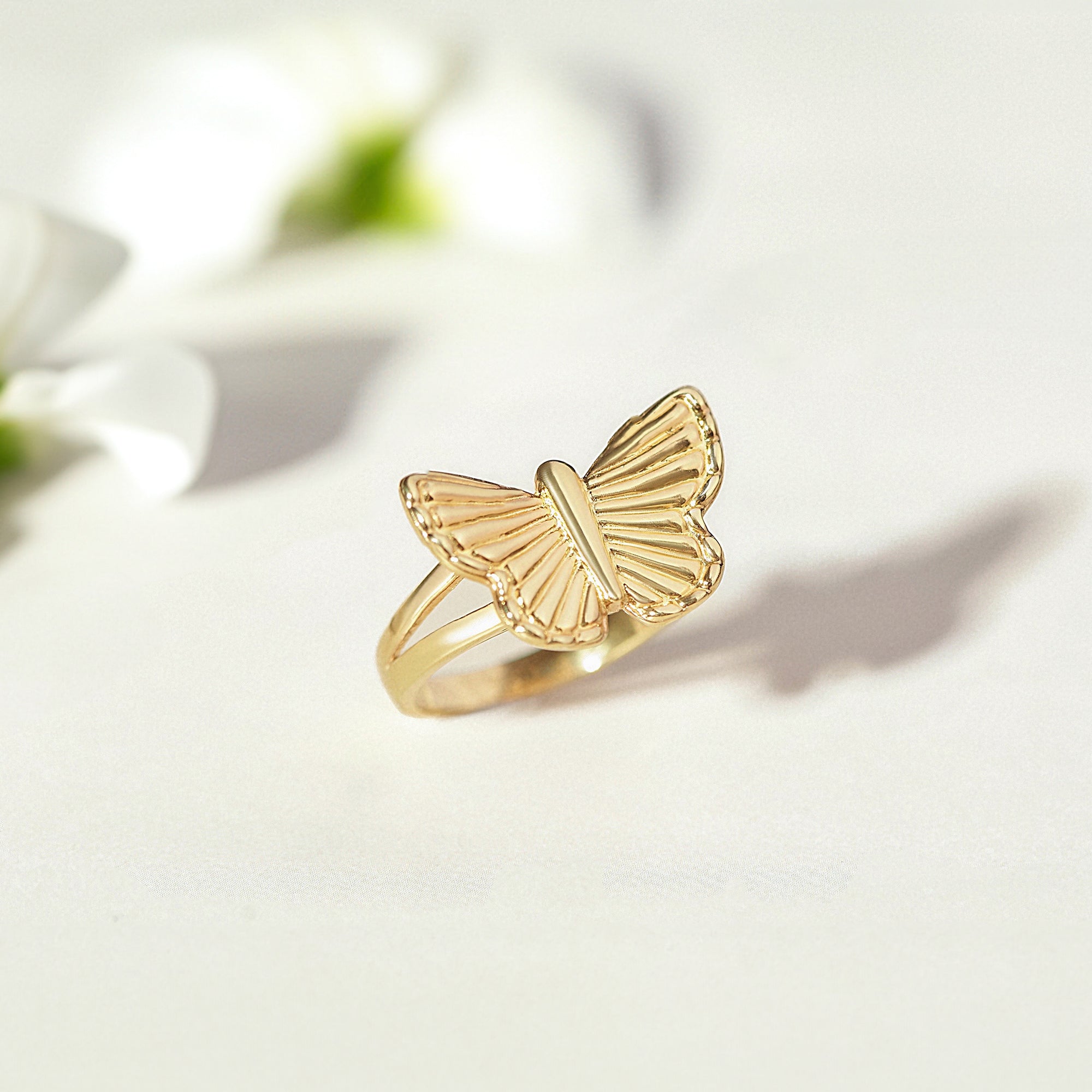 Dainty Butterfly Ring, Butterfly Gold Ring, Women Jewelry - Horizon Bliss