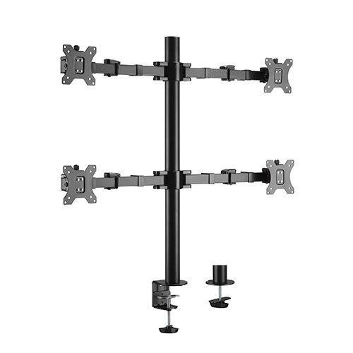 Brateck Quad Monitors Affordable Steel Articulating Monitor Arm Fit - Horizon Bliss