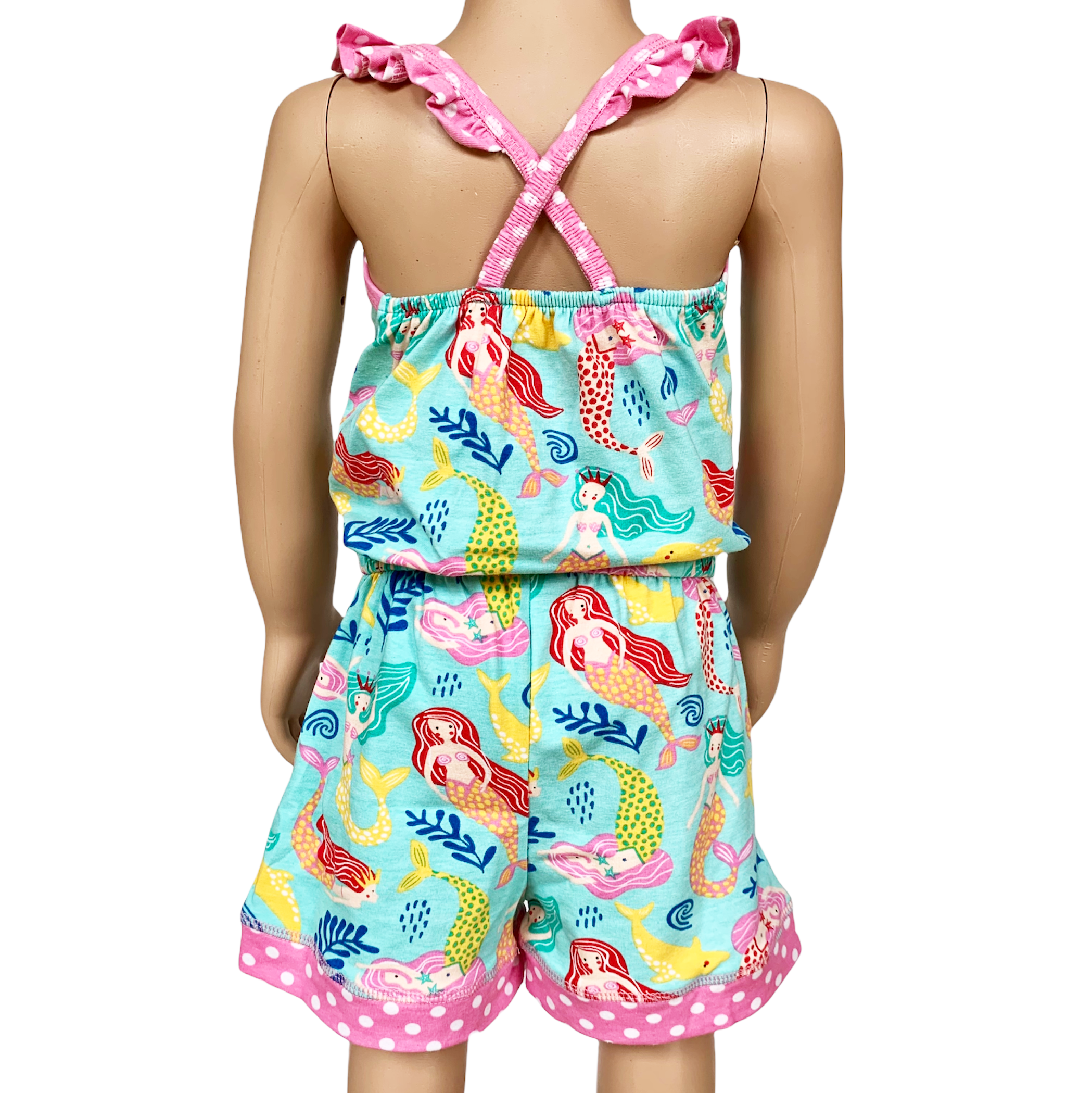 AnnLoren Girls Boutique Nautical Mermaid Jumpsuit  Spring Summer - Horizon Bliss