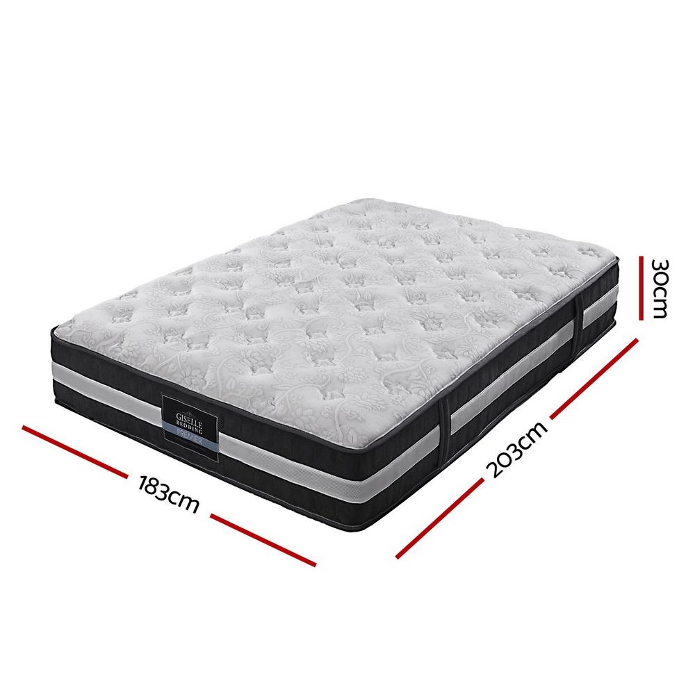 Giselle Bedding Lotus Tight Top Pocket Spring Mattress 30cm Thick – - Horizon Bliss