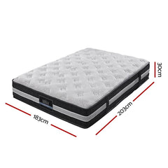 Giselle Bedding Lotus Tight Top Pocket Spring Mattress 30cm Thick – - Horizon Bliss