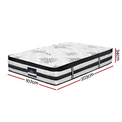 Giselle Bedding Algarve Euro Top Pocket Spring Mattress 34cm Thick – - Horizon Bliss