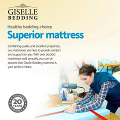 Giselle Bedding Donegal Euro Top Cool Gel Pocket Spring Mattress 34cm - Horizon Bliss