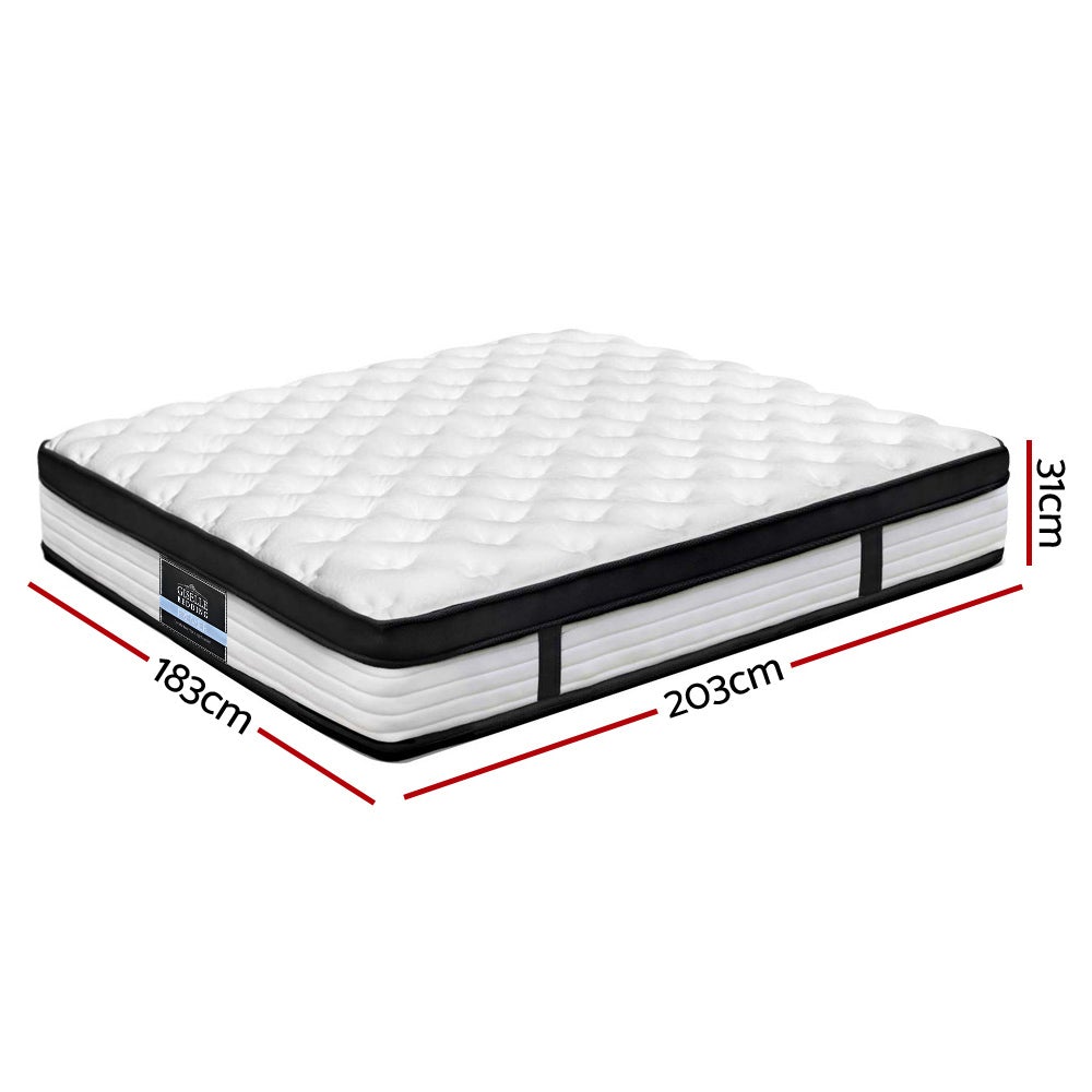 Giselle Bedding Devon Euro Top Pocket Spring Mattress 31cm Thick – - Horizon Bliss