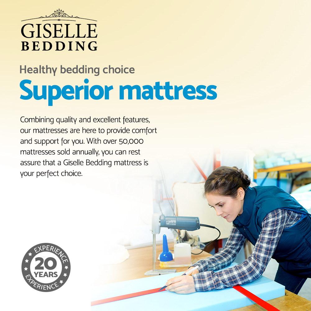 Giselle Bedding Rumba Tight Top Pocket Spring Mattress 24cm Thick - Horizon Bliss