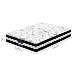 Giselle Bedding Mykonos Euro Top Pocket Spring Mattress 30cm Thick - Horizon Bliss