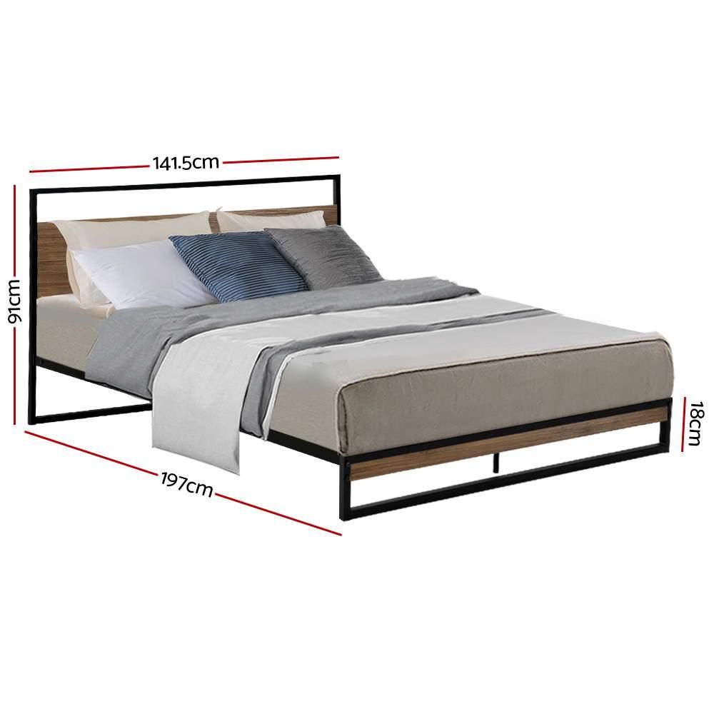 Artiss Metal Bed Frame Double Size Mattress Base Platform Foundation - Horizon Bliss