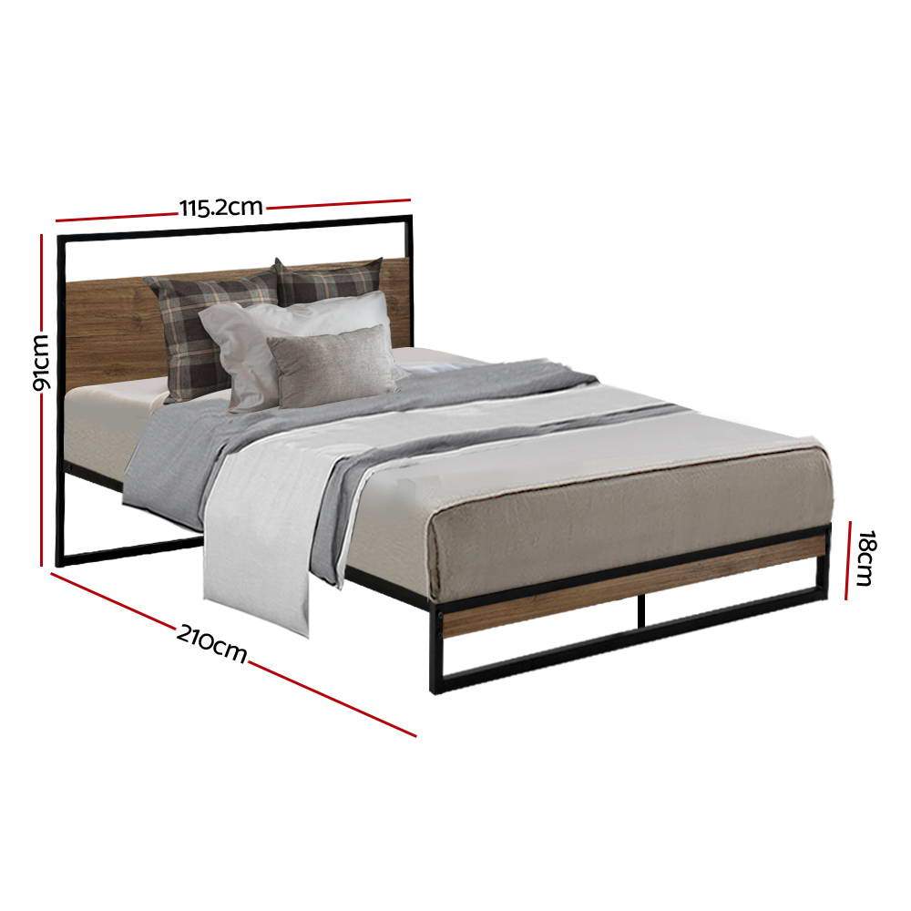 Artiss Metal Bed Frame King Single Size Mattress Base Platform - Horizon Bliss