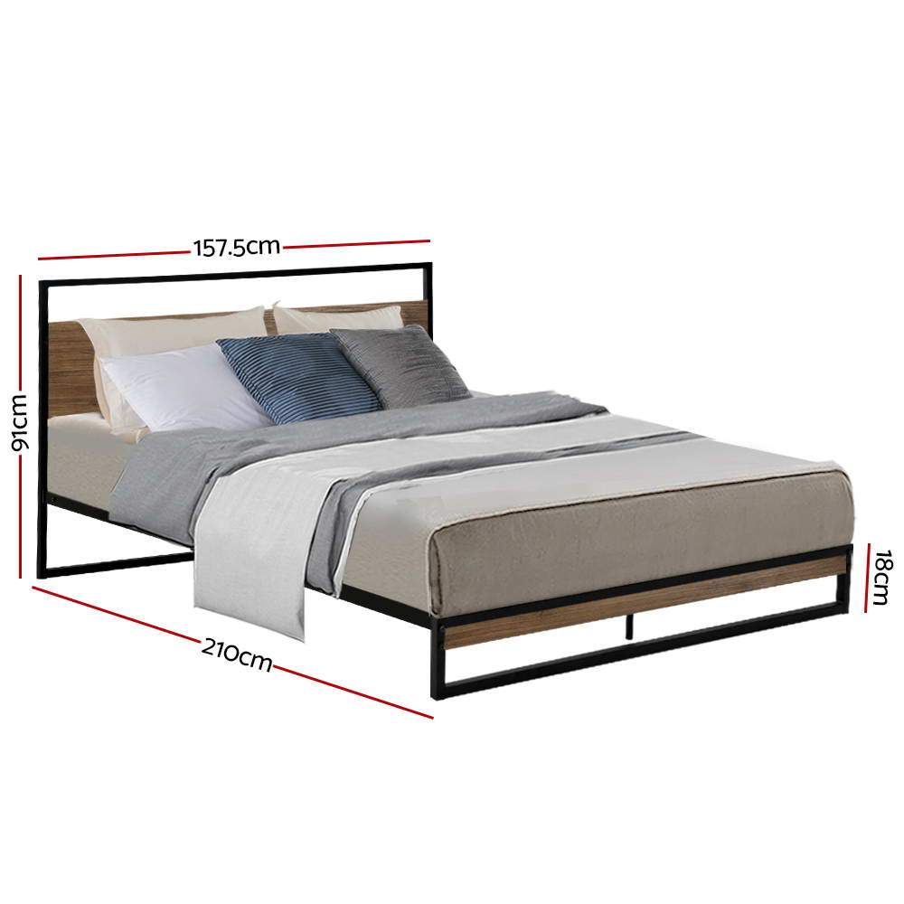 Artiss Metal Bed Frame Queen Size Mattress Base Platform Foundation - Horizon Bliss