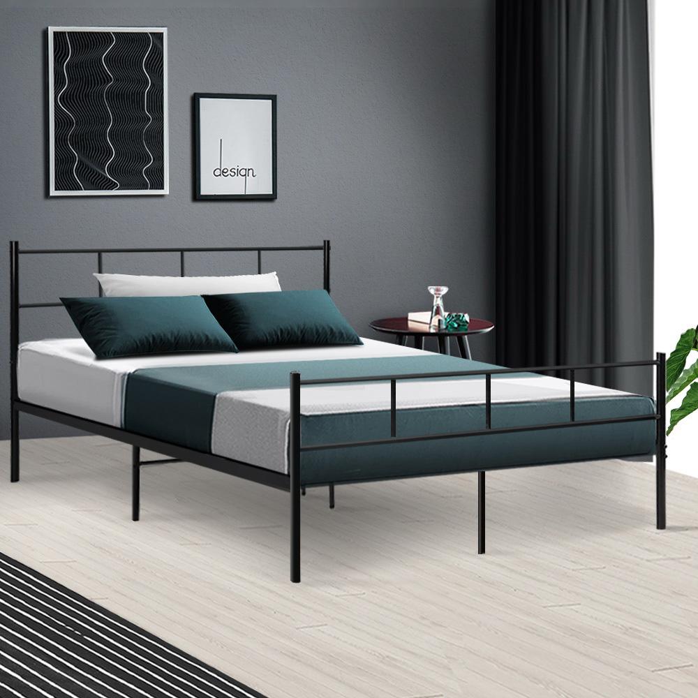 Artiss Metal Bed Frame Double Size Platform Foundation Mattress Base - Horizon Bliss