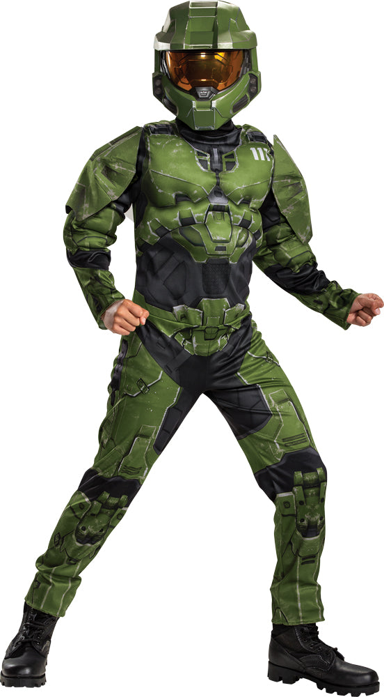 Disguise DG104999K Boys Halo Master Chief Infinite Muscle Child Costum - Horizon Bliss