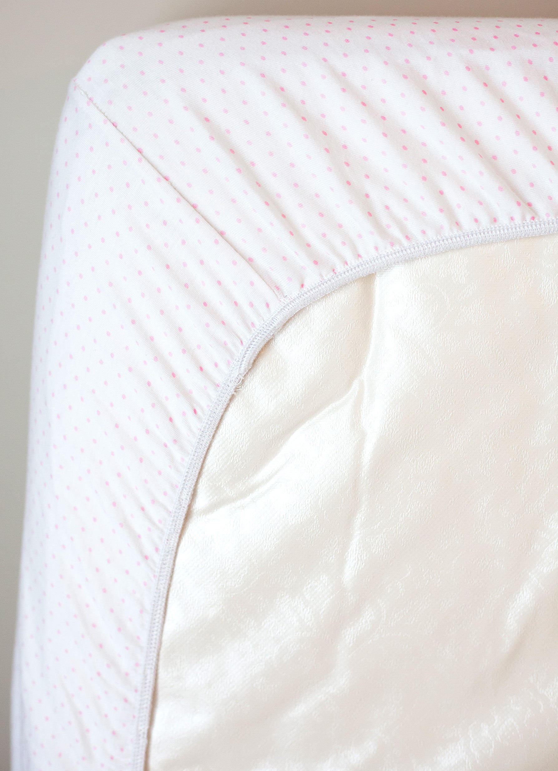 SheetWorld Fitted Bassinet Sheet - 100% Cotton Jersey - Pink Pindot, - Horizon Bliss