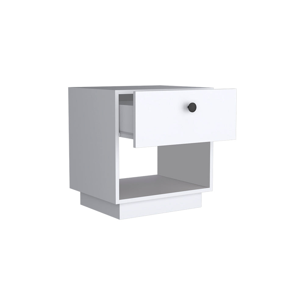 Nightstand Viliigili, One Drawer, White Finish - Horizon Bliss