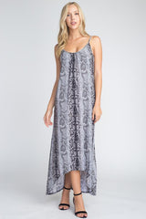 Women's Snakeskin Print Maxi Tank Dress - Horizon Bliss