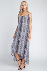 Women's Snakeskin Print Maxi Tank Dress - Horizon Bliss