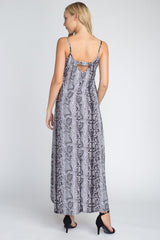 Women's Snakeskin Print Maxi Tank Dress - Horizon Bliss