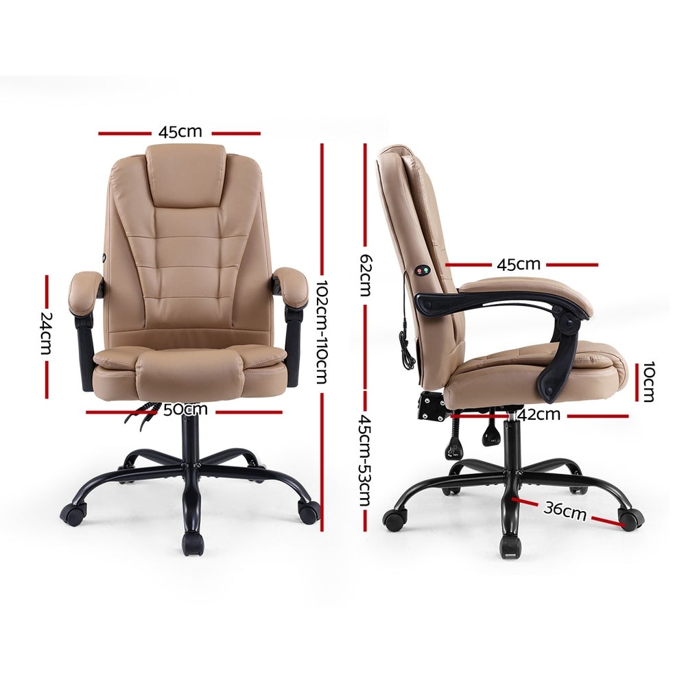 Artiss Massage Office Chair PU Leather Recliner Computer Gaming Chairs - Horizon Bliss