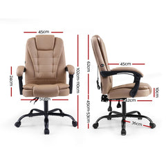 Artiss Massage Office Chair PU Leather Recliner Computer Gaming Chairs - Horizon Bliss