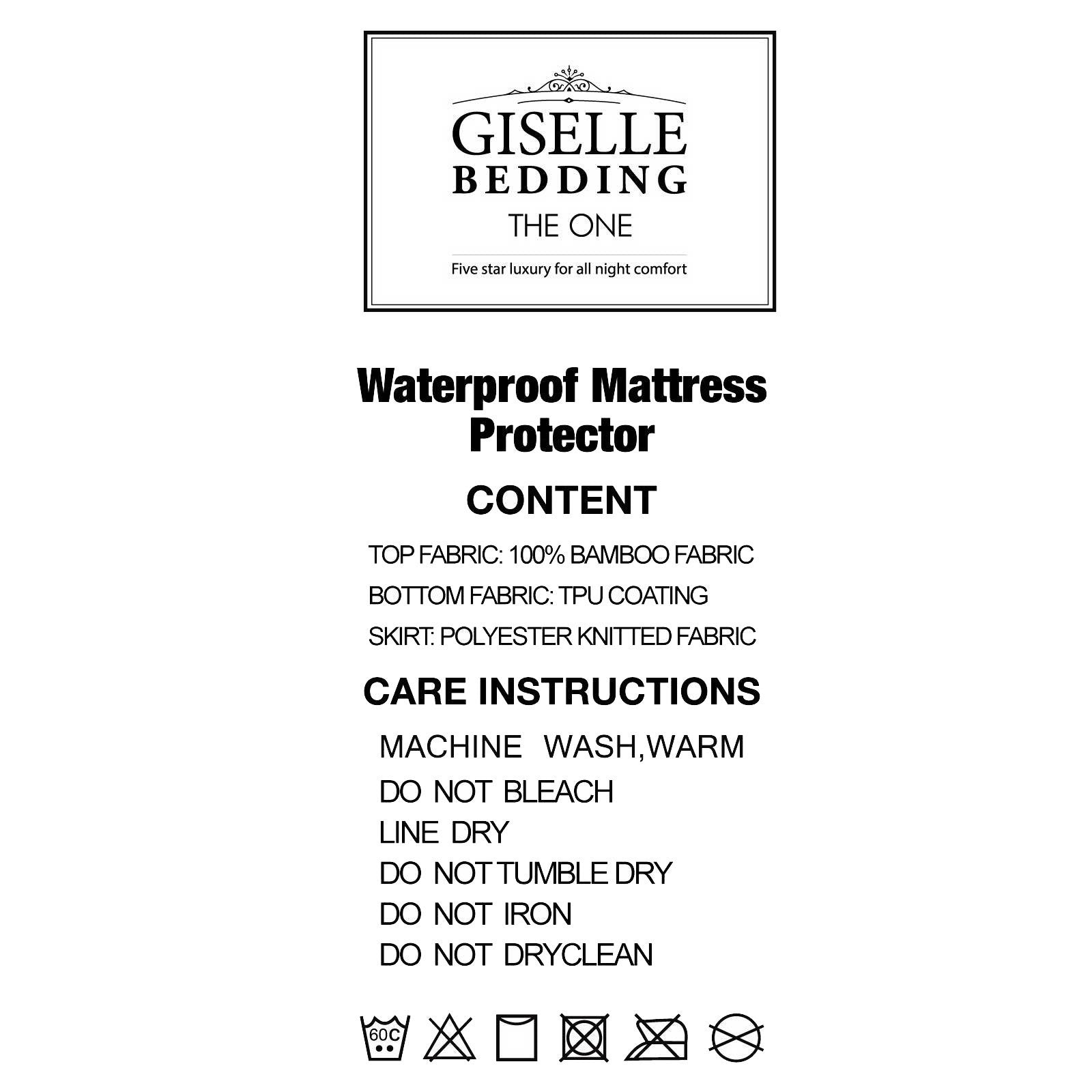 Giselle Bedding King Single Size Waterproof Bamboo Mattress Protector - Horizon Bliss