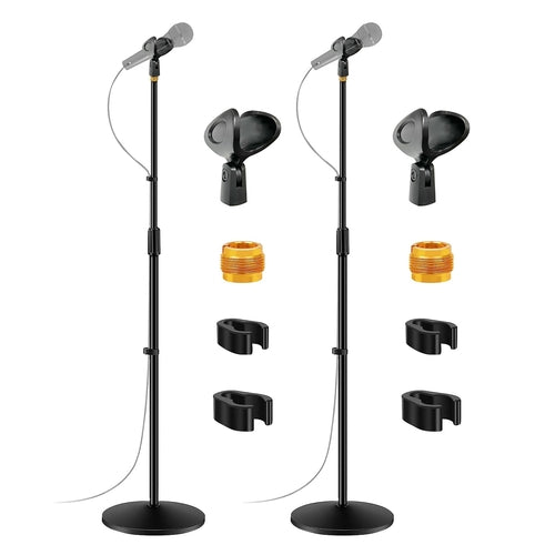 5 Core Mic Stand Round Base  Height Adjustable Universal Microphone