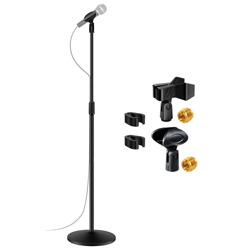 5 Core Mic Stand Round Base  Height Adjustable Universal Microphone