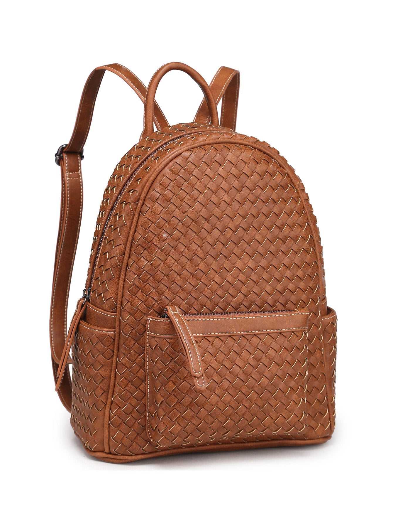 Woven backpack purse for women camel MT1086-13 BR - Horizon Bliss