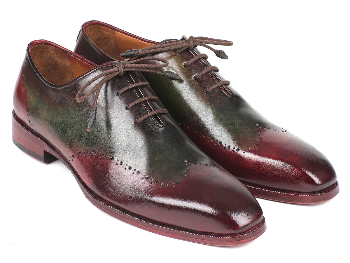 Paul Parkman Bordeaux & Green Wingtip Oxfords (ID#097YL63) - Horizon Bliss