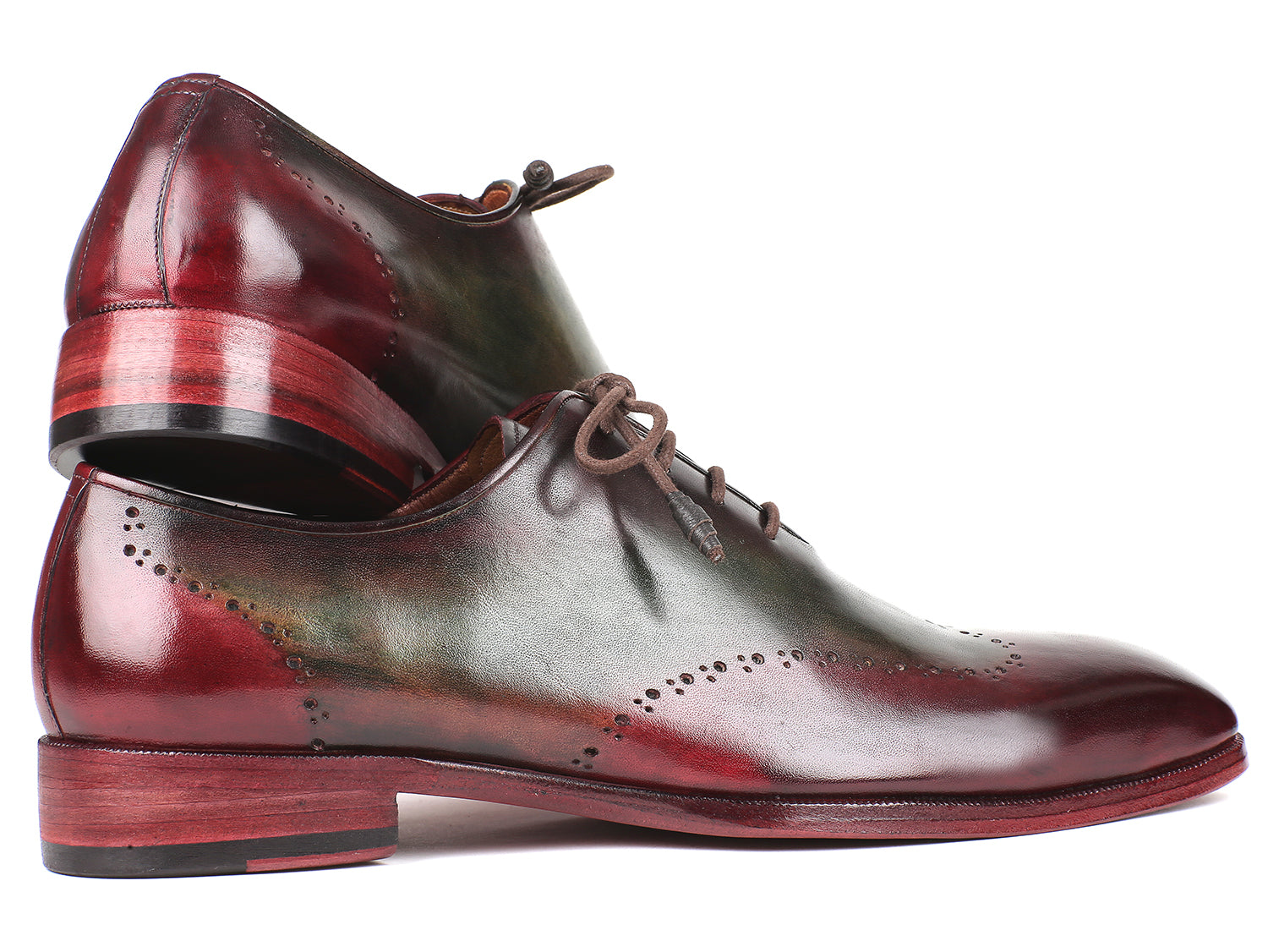 Paul Parkman Bordeaux & Green Wingtip Oxfords (ID#097YL63) - Horizon Bliss