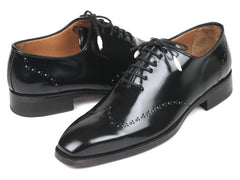 Paul Parkman Goodyear Welted Wingtip Oxfords Black Polished Leather - Horizon Bliss