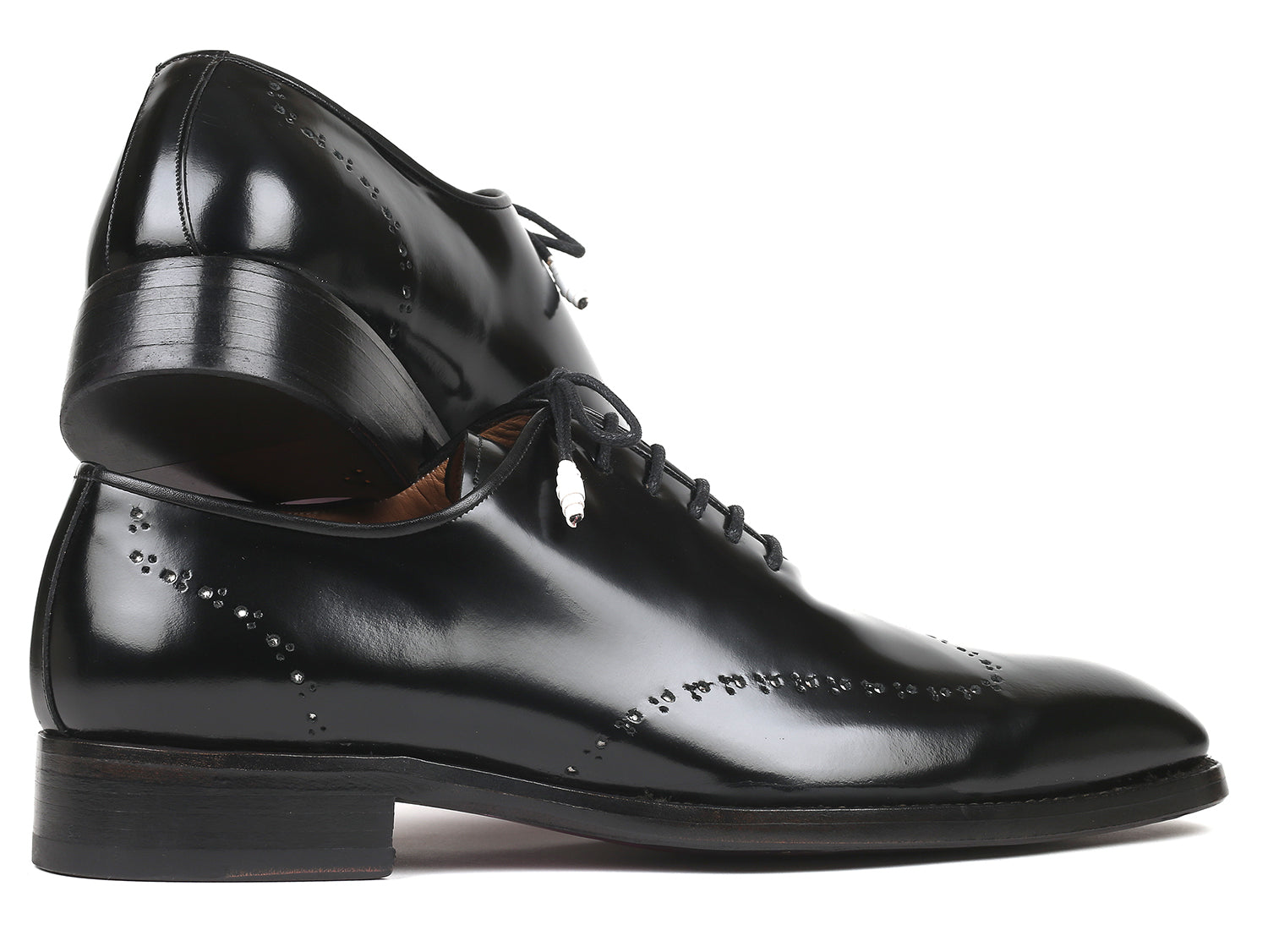 Paul Parkman Goodyear Welted Wingtip Oxfords Black Polished Leather - Horizon Bliss