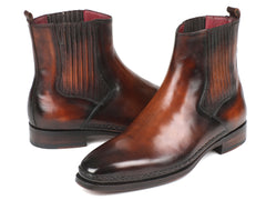 Paul Parkman Chelsea Boots Brown Burnished Leather (ID#BT57-BRW) - Horizon Bliss