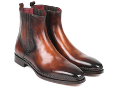 Paul Parkman Chelsea Boots Brown Burnished Leather (ID#BT57-BRW) - Horizon Bliss