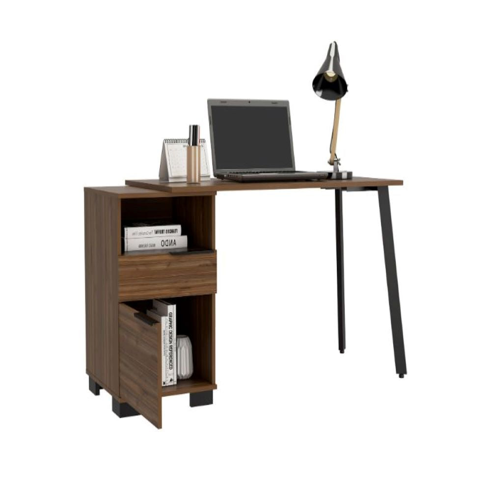 Writing Desk Madagascar, Two Legs, One Drawer, Mahogany Finish - Horizon Bliss