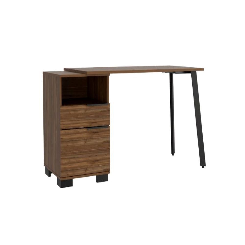 Writing Desk Madagascar, Two Legs, One Drawer, Mahogany Finish - Horizon Bliss