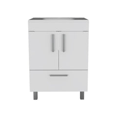 Single Bathroom Vanity Mayorca, Double Door Cabinet, One Drawer, White - Horizon Bliss