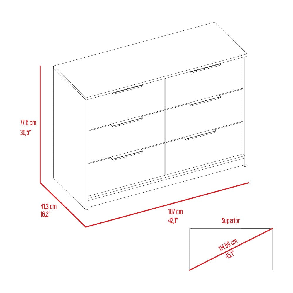 4 Drawer Double Dresser Maryland, Metal Handle, Black Wengue / Pine - Horizon Bliss