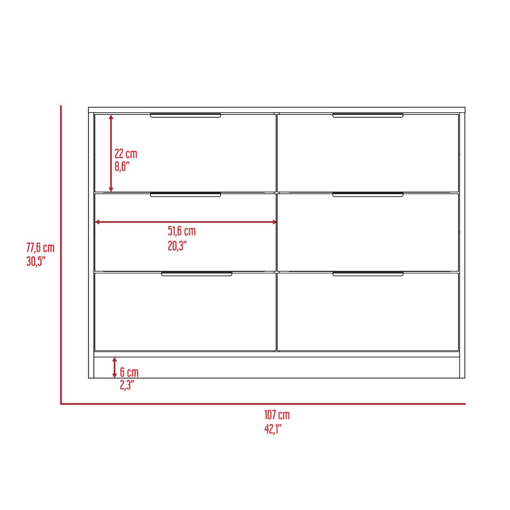 4 Drawer Double Dresser Maryland, Metal Handle, Black Wengue / Pine - Horizon Bliss