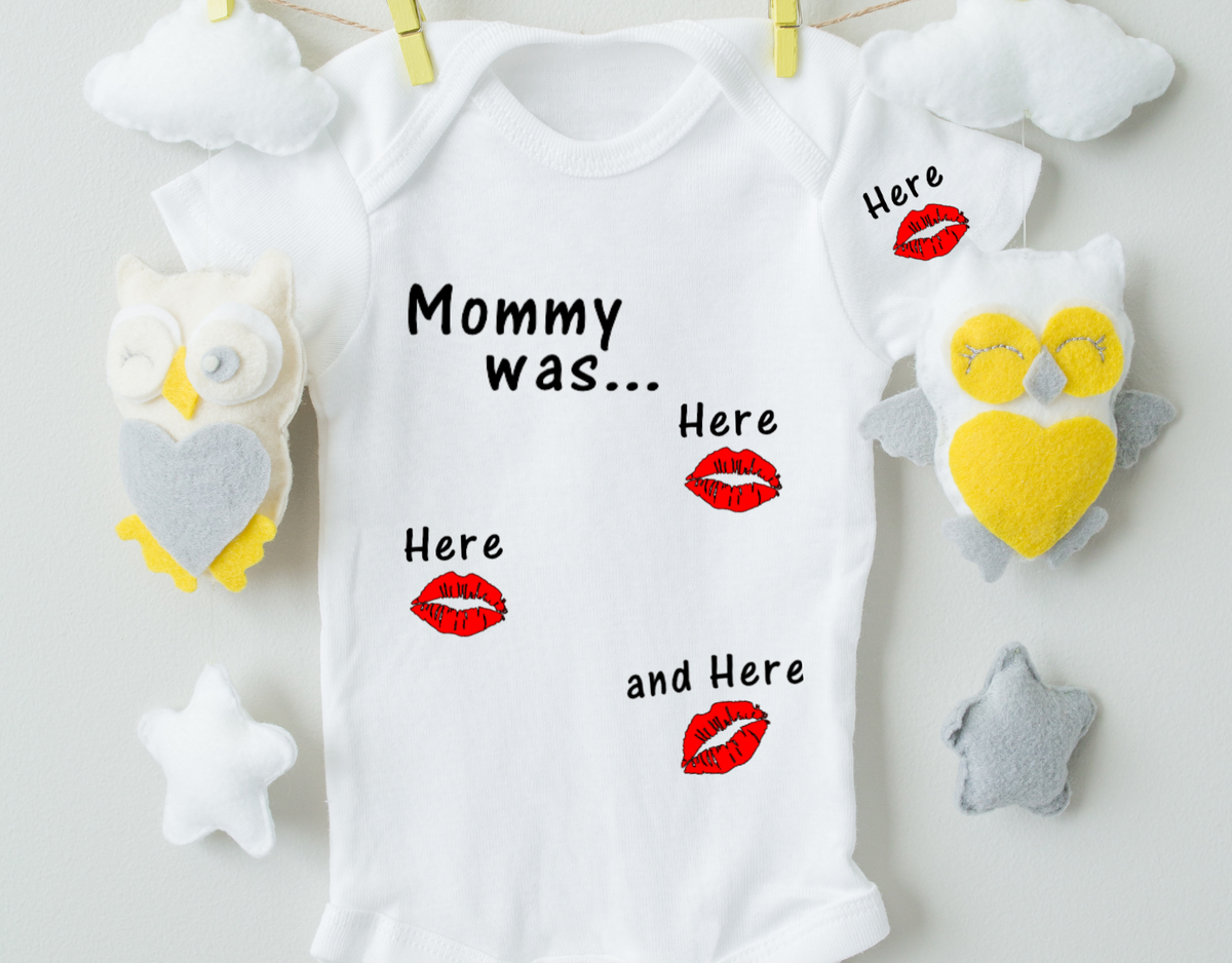 Mommy Was Here....And Here Cotton Baby Bodysuit - Horizon Bliss