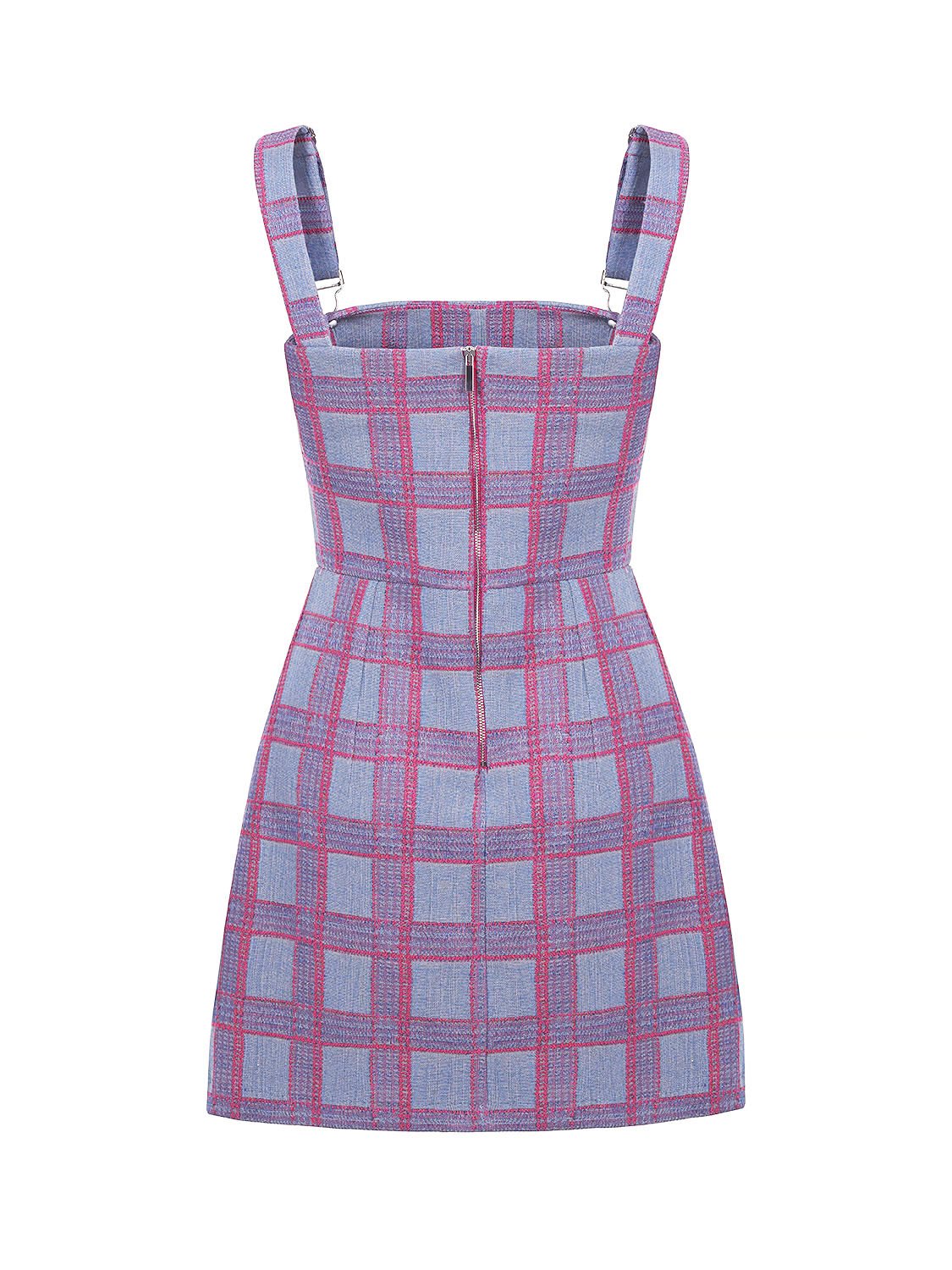 Plaid Overall Dress