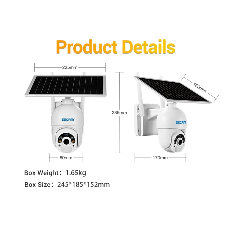 ESCAM QF450 HD 1080P 4G EU Version Solar Powered IP Camera with 16G - Horizon Bliss