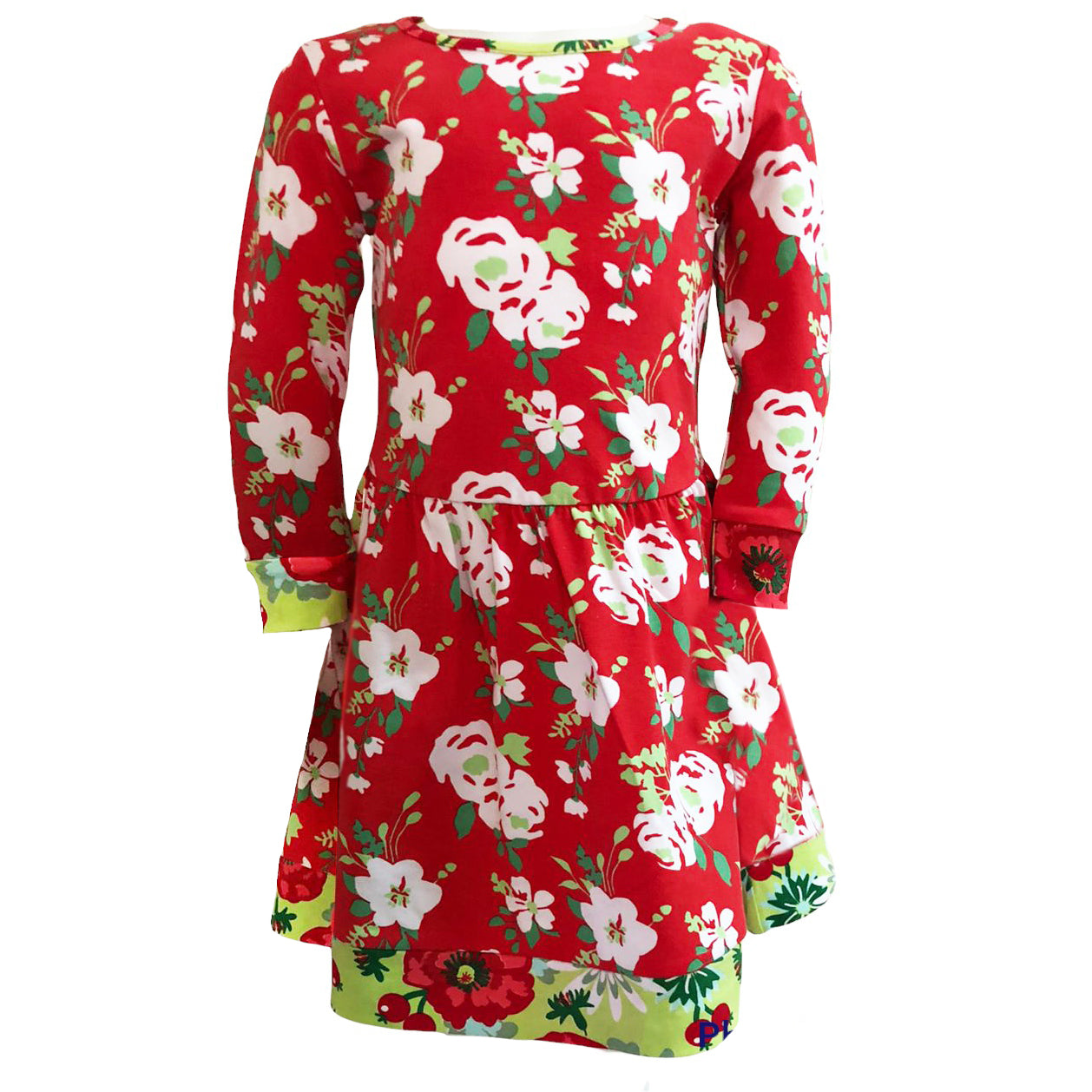 AnnLoren Girls Boutique Christmas Floral Long Sleeve Cotton Party - Horizon Bliss