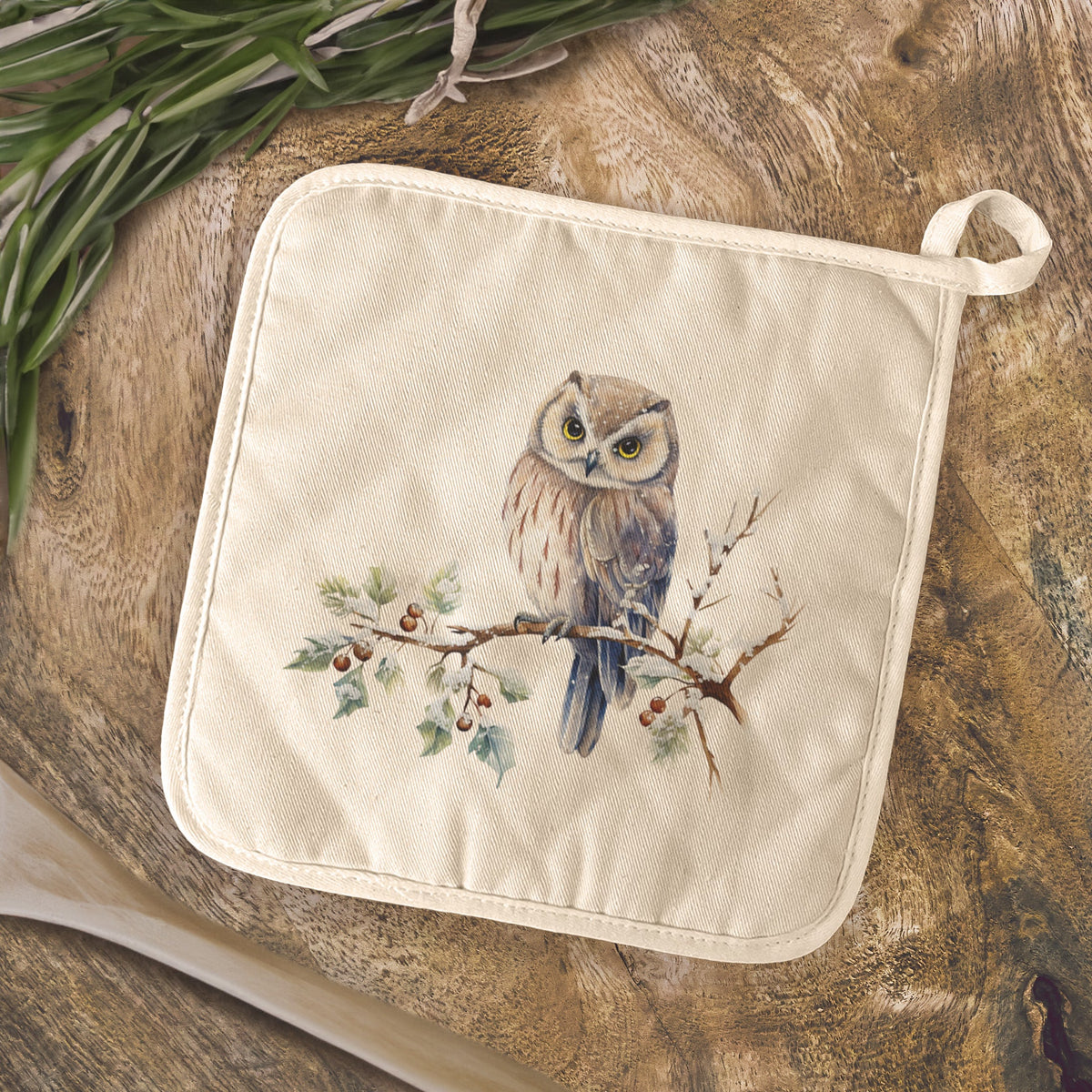 Winter Owl - Cotton Pot Holder