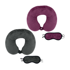 2 Memory Foam Travel Pillows with Sleep Masks – Ultimate Comfort for