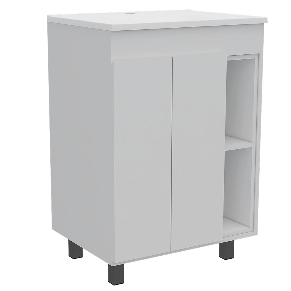 Vanity Akron, Double Door Cabinet, White Finish - Horizon Bliss