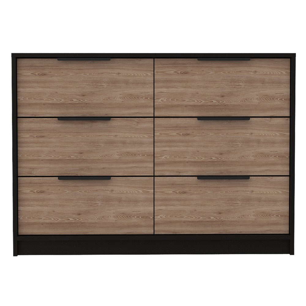 4 Drawer Double Dresser Maryland, Metal Handle, Black Wengue / Pine - Horizon Bliss