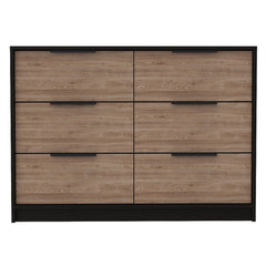 4 Drawer Double Dresser Maryland, Metal Handle, Black Wengue / Pine - Horizon Bliss