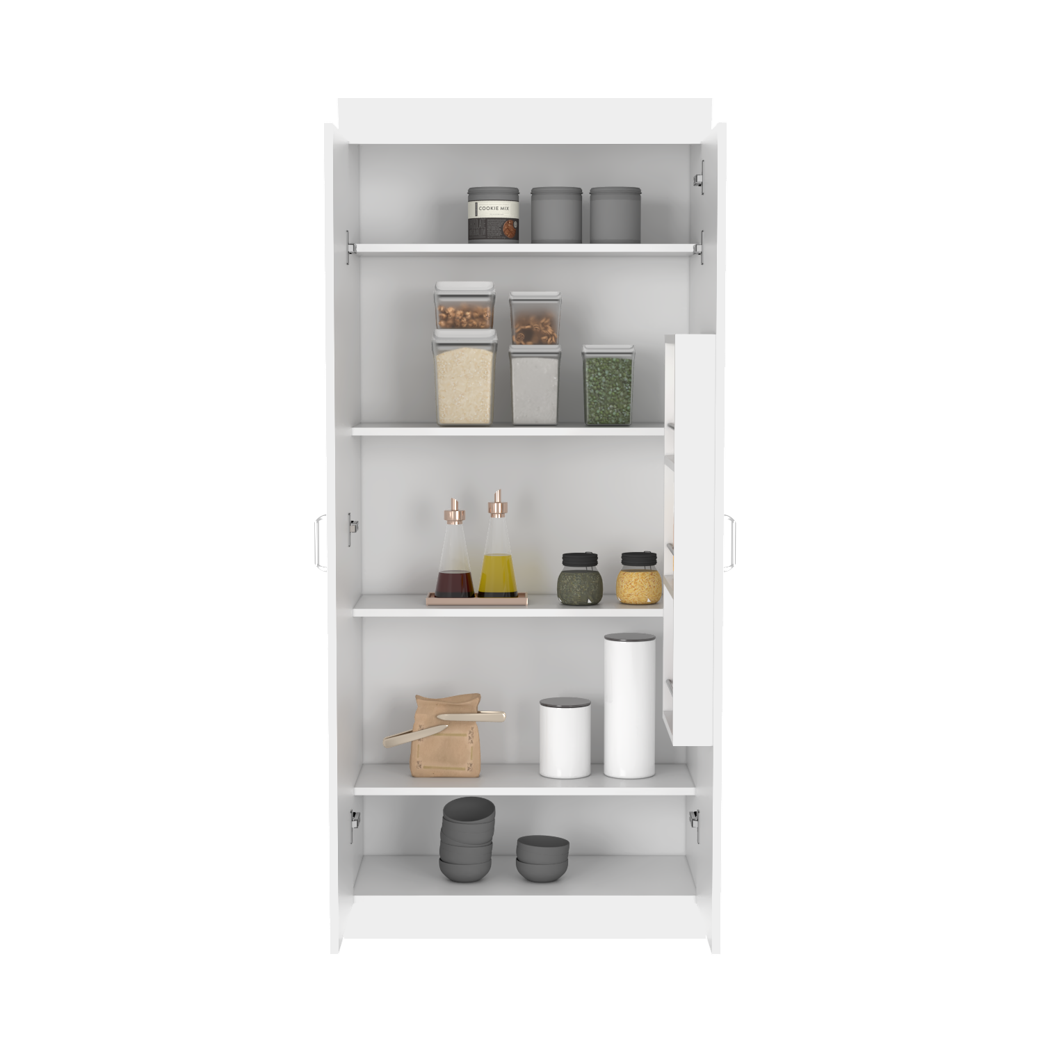 Pantry Cabinet Orlando, Five Shelves, White Finish - Horizon Bliss