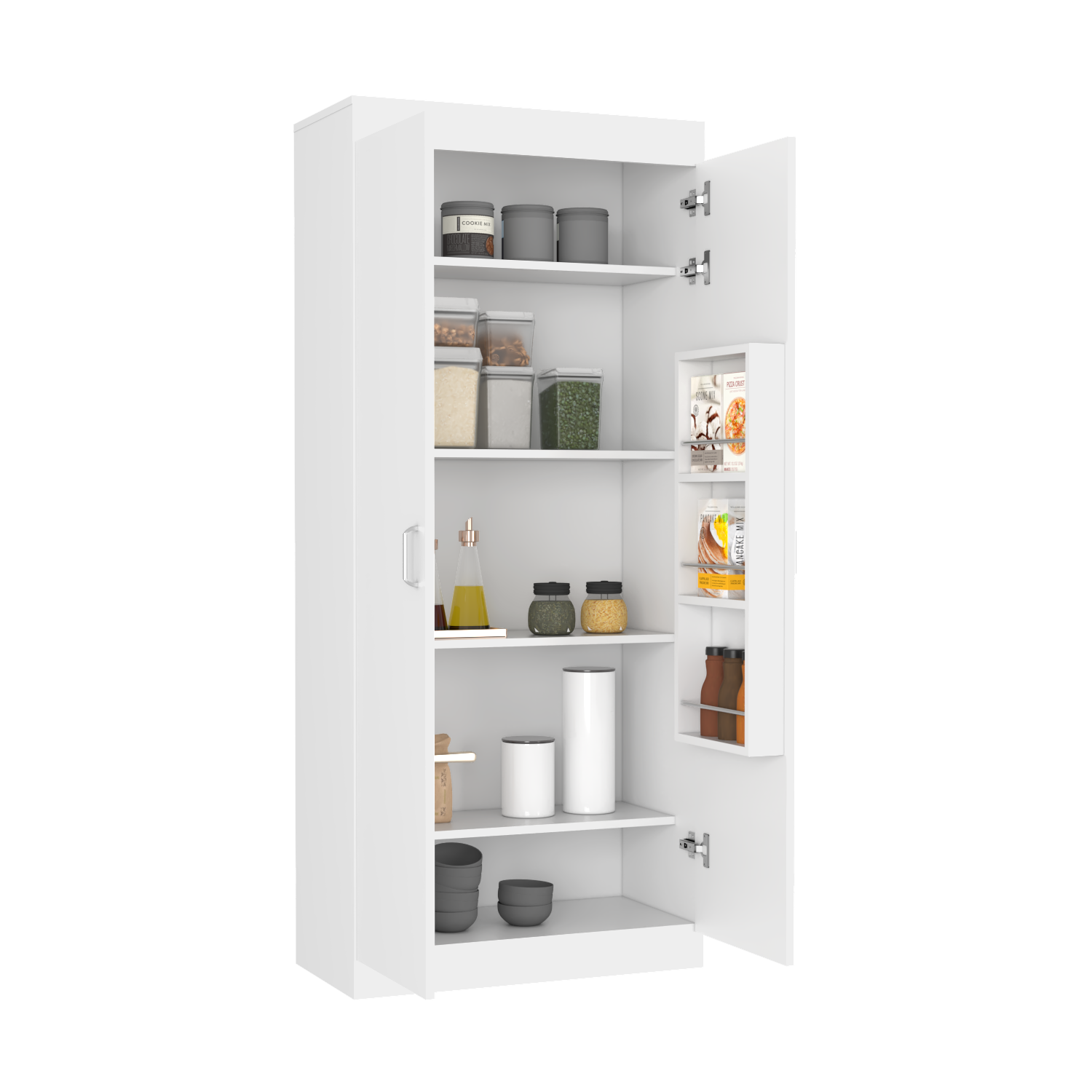 Pantry Cabinet Orlando, Five Shelves, White Finish - Horizon Bliss