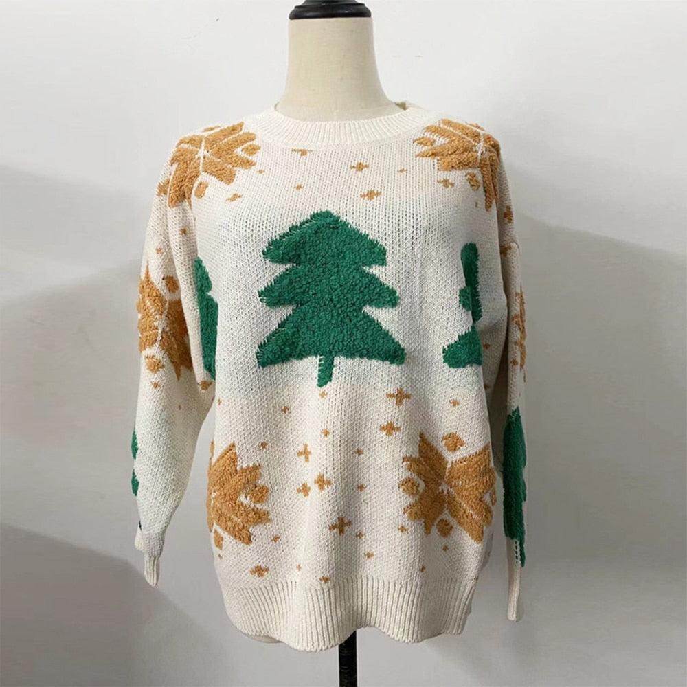 O- neck Pullover Christmas Sweater Tops - Horizon Bliss