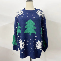 O- neck Pullover Christmas Sweater Tops - Horizon Bliss